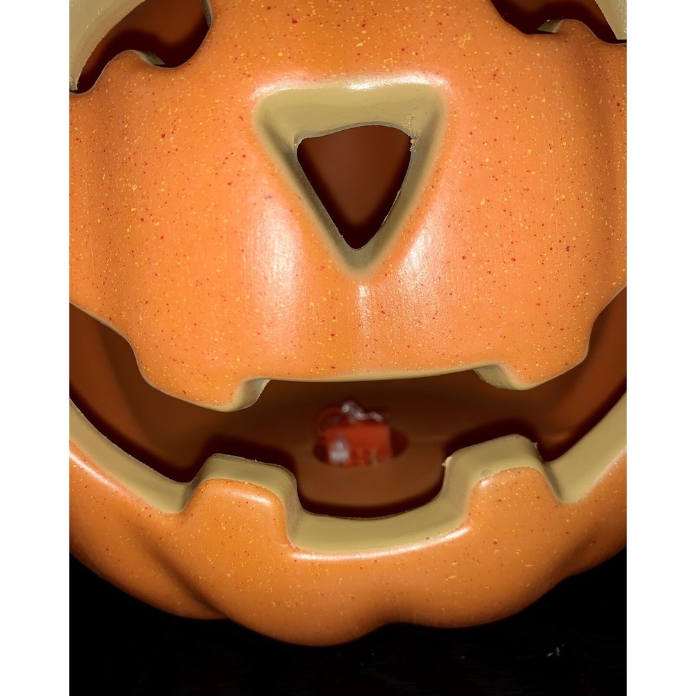vintage pumpkin blow mold light up battery operated 7.75" tall - Picture 5 of 9
